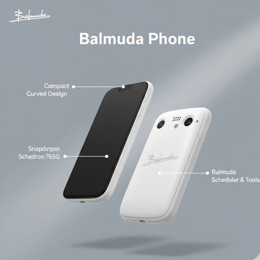 Compact Balmuda Phone designed for comfortable one hand usage