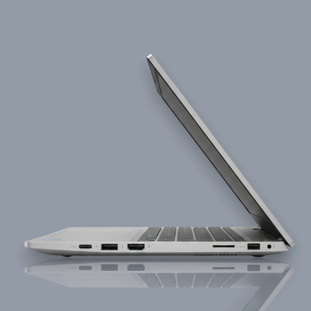 HP 440 Business Laptop side view showing ports and slim design