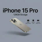 Natural Titanium iPhone 15 Pro slim profile Apple flagship smartphone 128GB